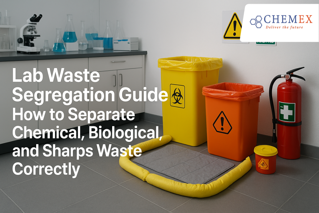 Illustration for Lab Waste Segregation Guide: How to Separate Chemical, Biological, and Sharps Waste Correctly