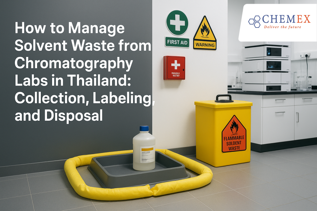 Illustration for How to Manage Solvent Waste from Chromatography Labs in Thailand: Collection, Labeling, and Disposal