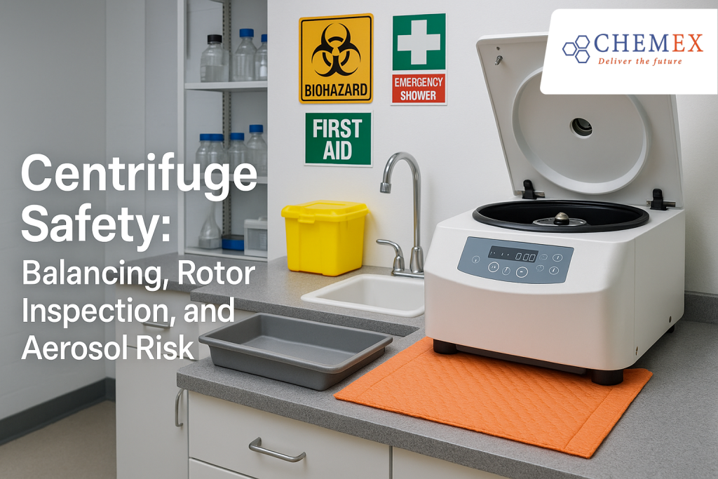 Illustration for Centrifuge Safety: Balancing, Rotor Inspection, and Aerosol Risk