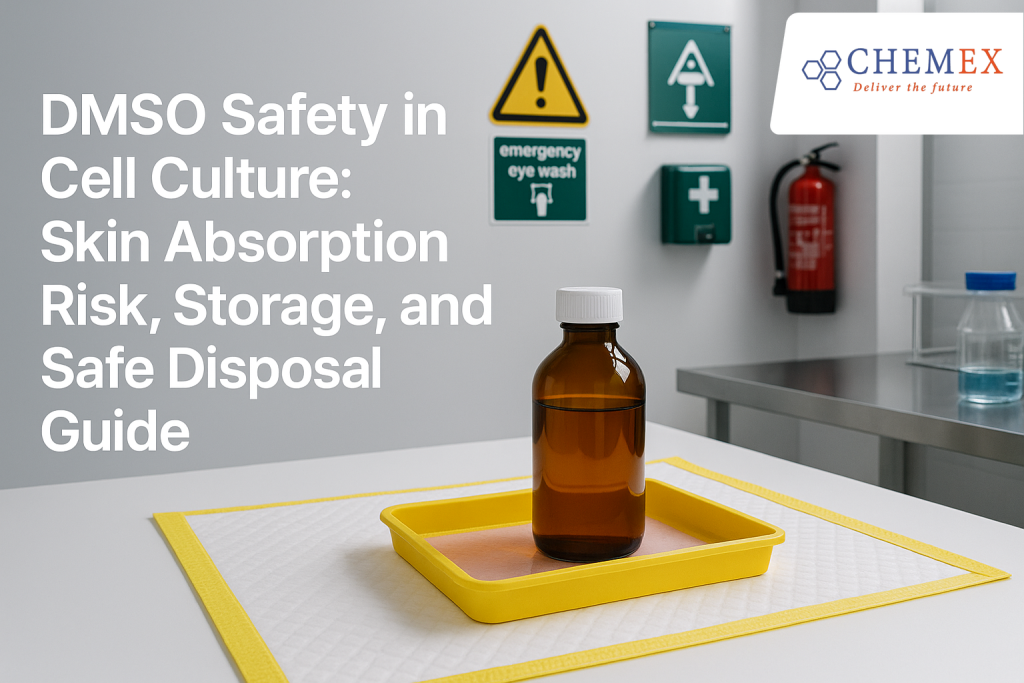 Illustration for DMSO Safety in Cell Culture: Skin Absorption Risk, Storage, and Safe Disposal Guide