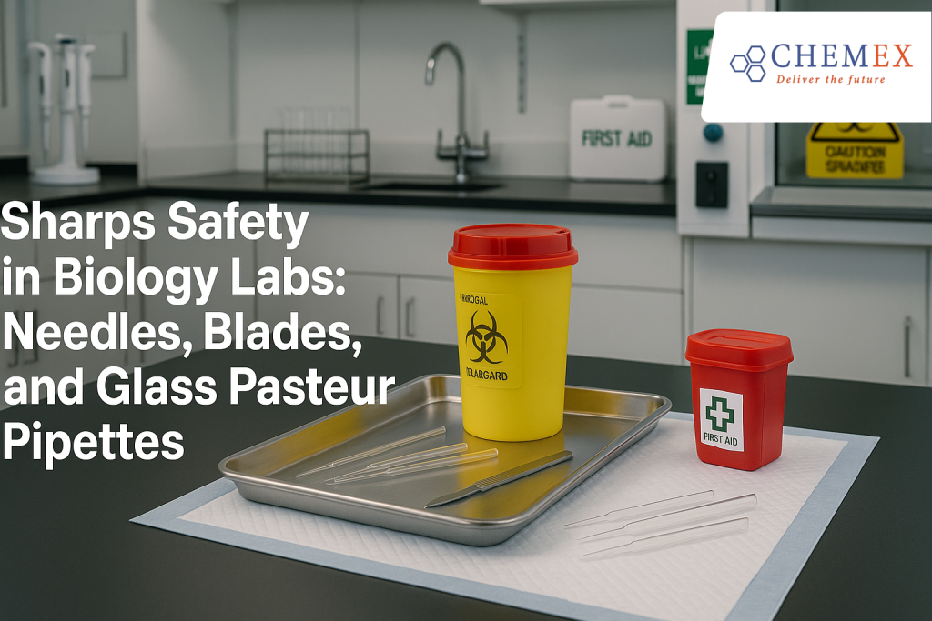 Illustration for Sharps Safety in Biology Labs: Needles, Blades, and Glass Pasteur Pipettes