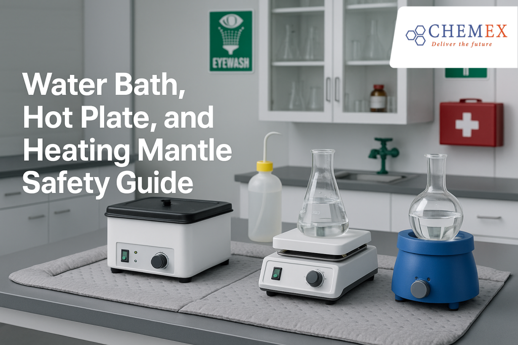 Illustration for Water Bath, Hot Plate, and Heating Mantle Safety Guide